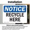 Signmission Recycle Here, 10 in W x Rectangle, Vinyl Decal OS-2PACK-NS-D-710-L-18000 - alternate 4